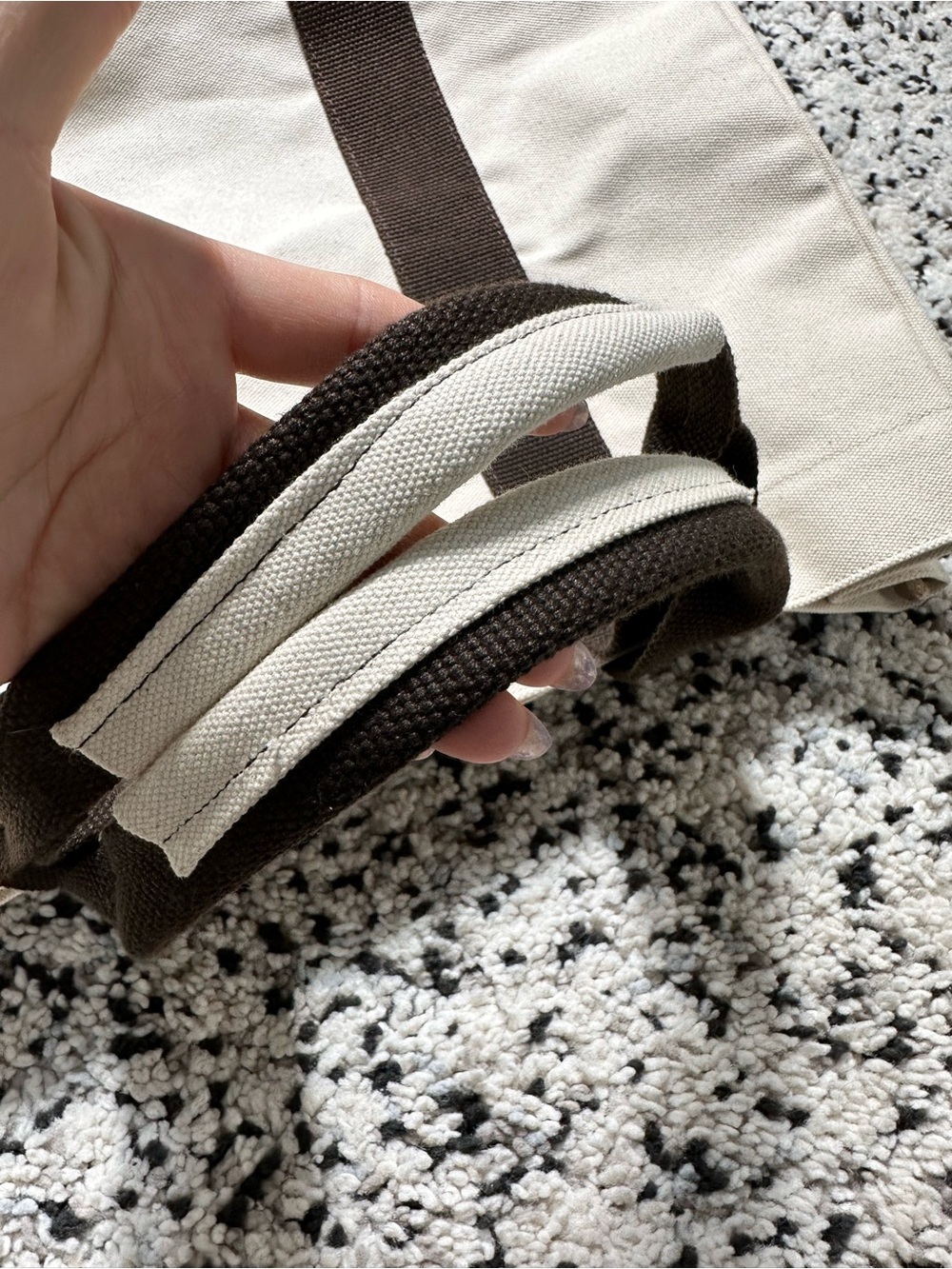 Canvas Beach Tote Cream/Brown - Picture 10 of 11